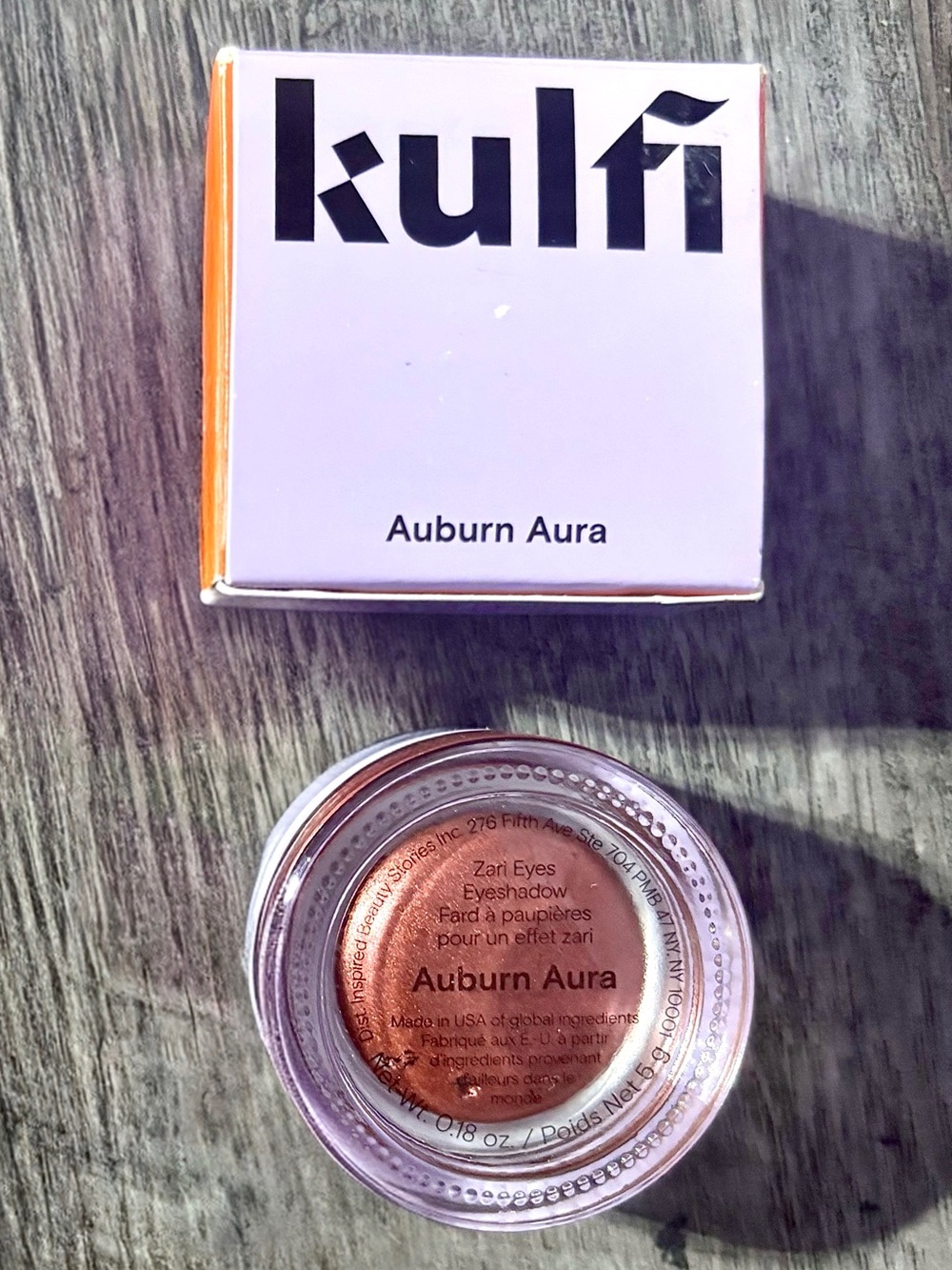 KULFI Zari Eyes Long-Lasting Crease-Proof Cream Eyeshadow Auburn Aura NEW